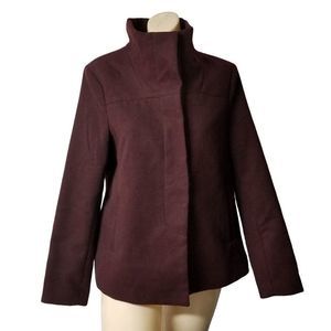 Old Navy PeaCoat polyester rayon spandex plum purple burgundy womens small
